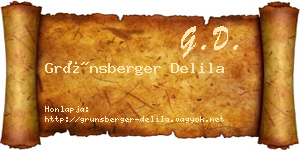 Grünsberger Delila névjegykártya